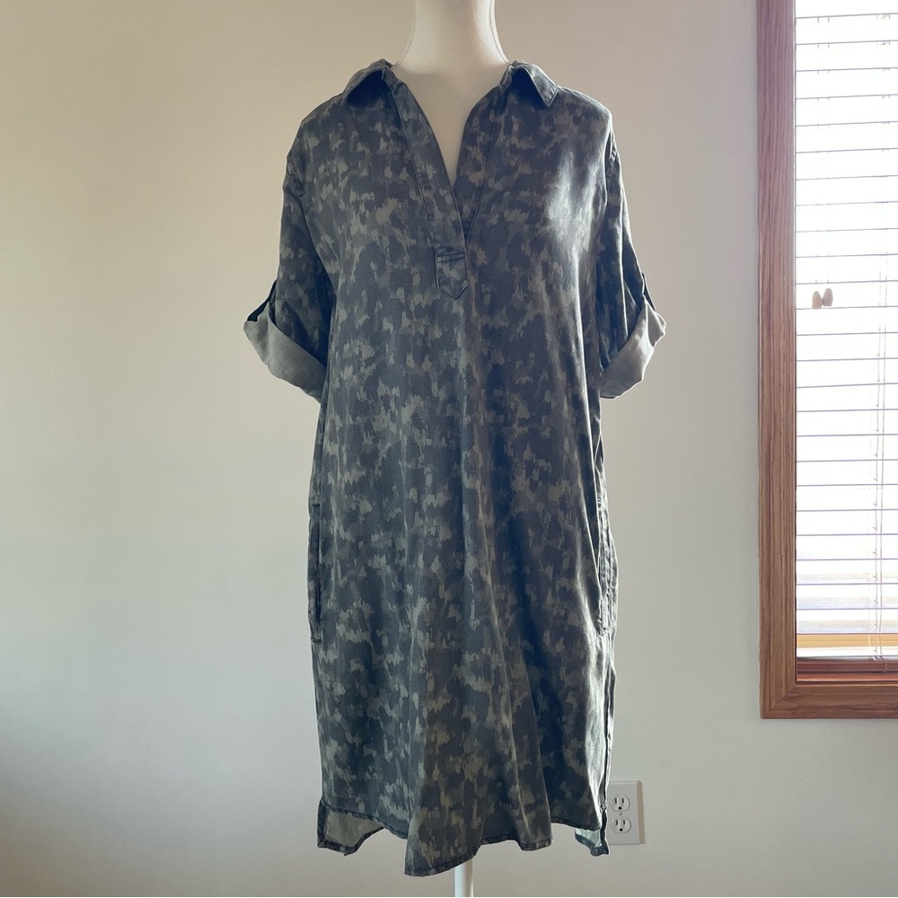 NEW Camouflage Pattern Dress Green 100% Tencel Philosophy Women’s Medium